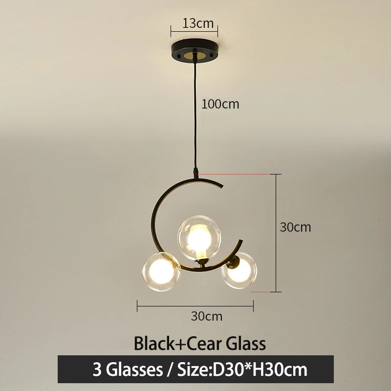 Nordic glass ball decorative and creative lamp - vue 16 sur 16