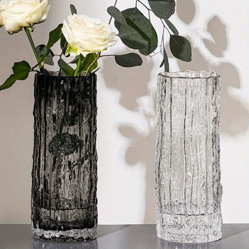 clear glass vase for decorative flower arrangement