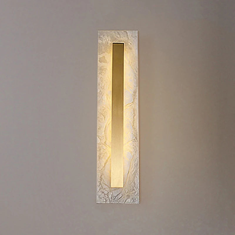 Luxury natural marble oval rectangular LED wall light