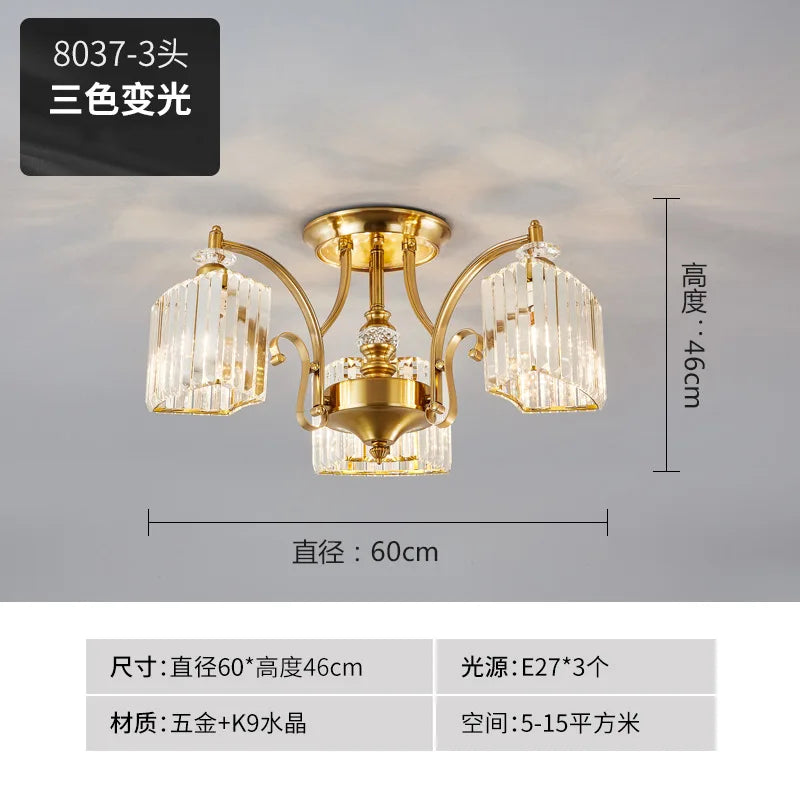 Nordic crystal ceiling light for modern elegant lighting - vue 11 sur 13