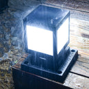 Decorative solar column lantern for garden and outdoor