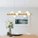 Minimalist wooden LED pendant light modern style