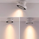 Anti-glare foldable surface-mounted LED ring ceiling spotlight