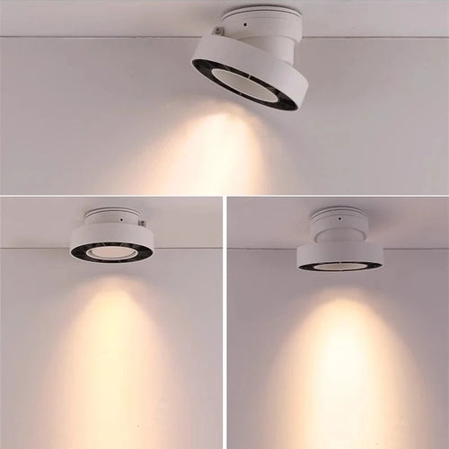 Anti-glare foldable surface-mounted LED ring ceiling spotlight - vue 6 sur 10