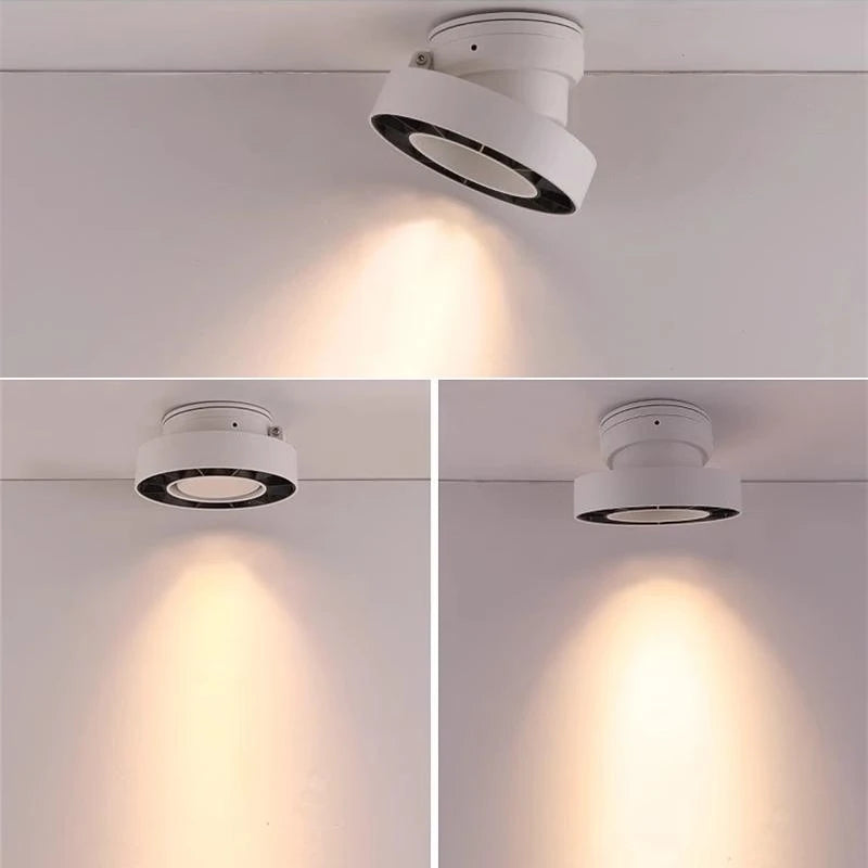 Anti-glare foldable surface-mounted LED ring ceiling spotlight - vue 5 sur 10