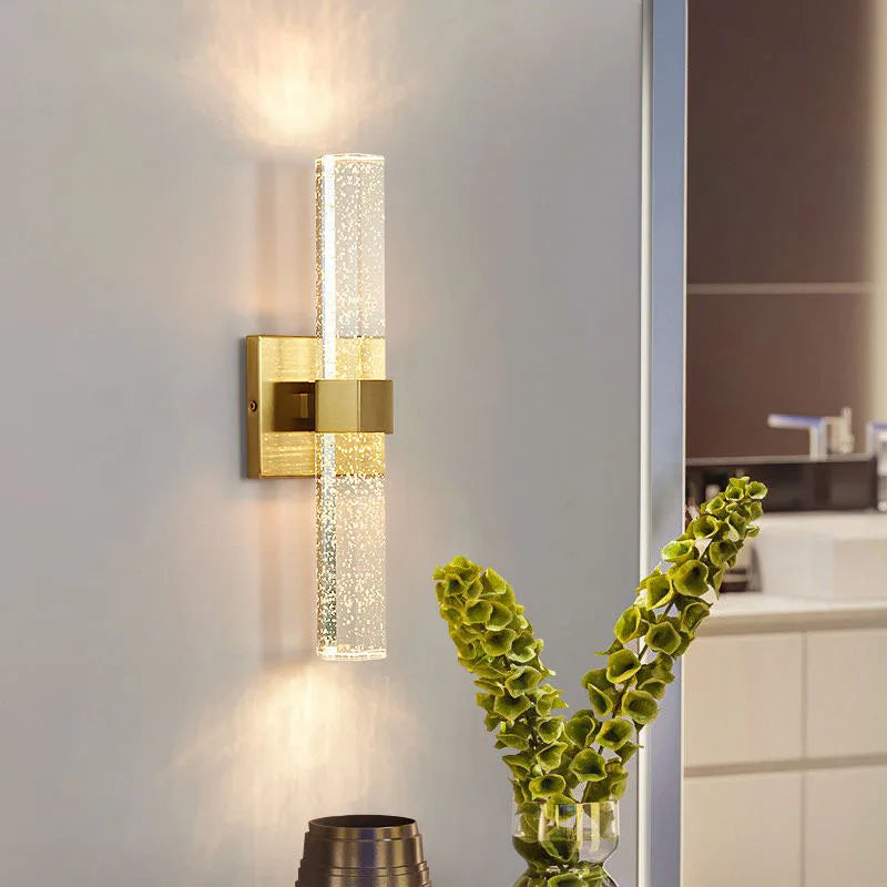 Luxury Bubble Crystal Wall Lamps Up And Dwon Modern Bedside Wall Light For Living Room Aisle Hotel Entarnce Lighting AC110V 220V