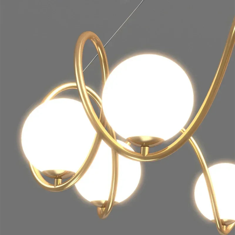 French style pendant light with gold trim and eye protection - vue 6 sur 8
