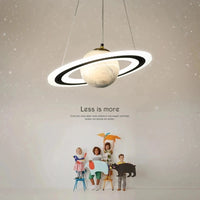 Planet earth pendant light for children's room astronaut decorative star