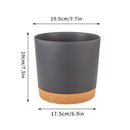 Large circular plastic indoor plant pot with drainage and tray