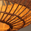 Woven rattan pendant light wabi sabi style for interior decor