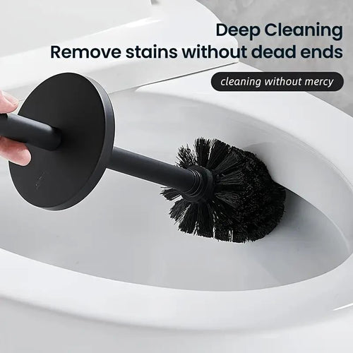 Stainless steel toilet brush with holder for bathroom cleaning - vue 5 sur 13