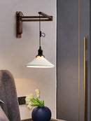 Elegant and functional extendable copper wall light