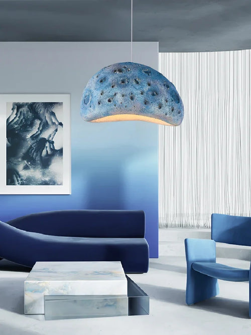 Minimalist wabi-sabi LED chandelier for loft and cafe decor - vue 3 sur 9
