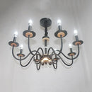 Retro iron chandelier with 8 candle lights for indoor lighting