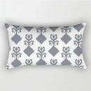 Rectangular cushion cover with decorative grey geometric patchwork pattern