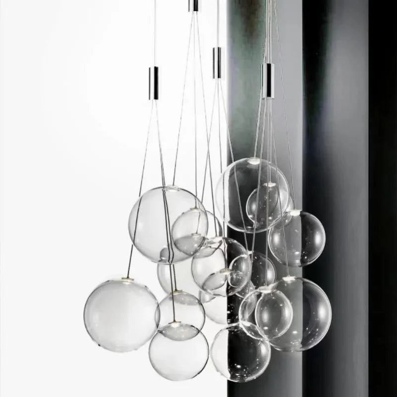 Glass pendant light chandelier for modern lighting - vue 6 sur 11
