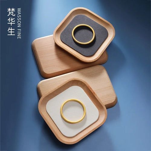 Wooden jewellery storage tray for watches and necklaces - vue 2 sur 9