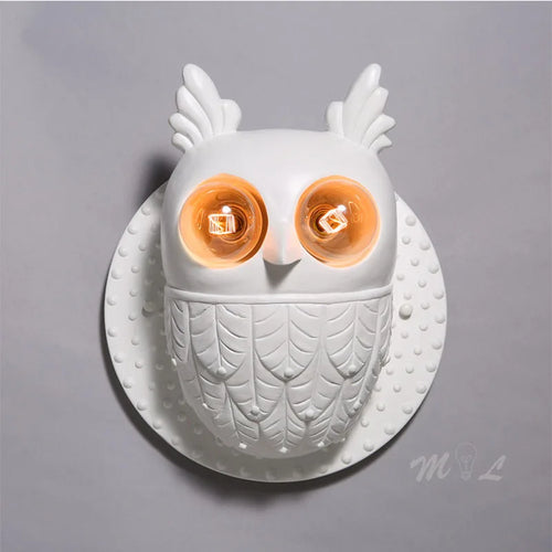 Creative resin owl wall light with LED