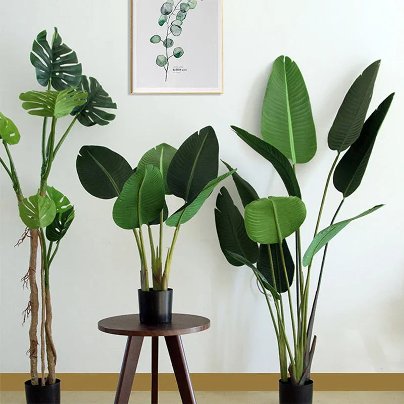 Artificial traveller's tree with 6 leaves for outdoor decoration