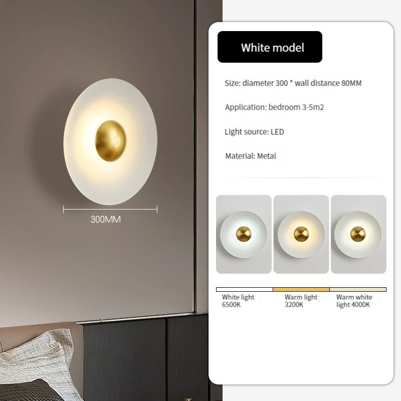 applique murale led ronde moderne pour décoration de luxe intérieure