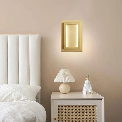 Rectangular copper LED wall light for hotel - vue 3 sur 8
