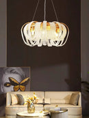 Modern nordic crystal chandelier with LED and tassels