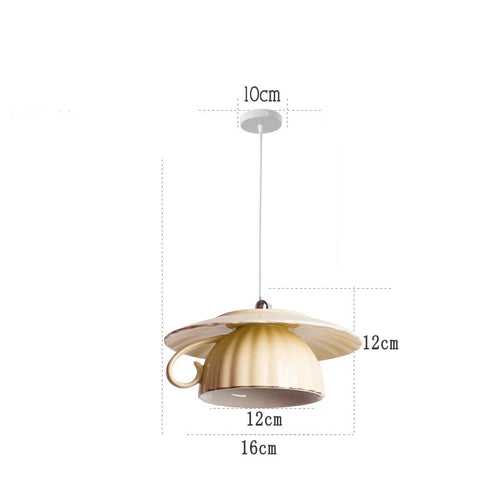 Modern ceramic LED teapot pendant light for kitchen - vue 31 sur 30