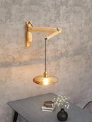 Extendable and adjustable Japanese style retro wood pendant light