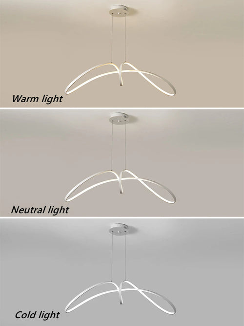 Aluminium butterfly-shaped chandelier with LED lighting - vue 6 sur 8