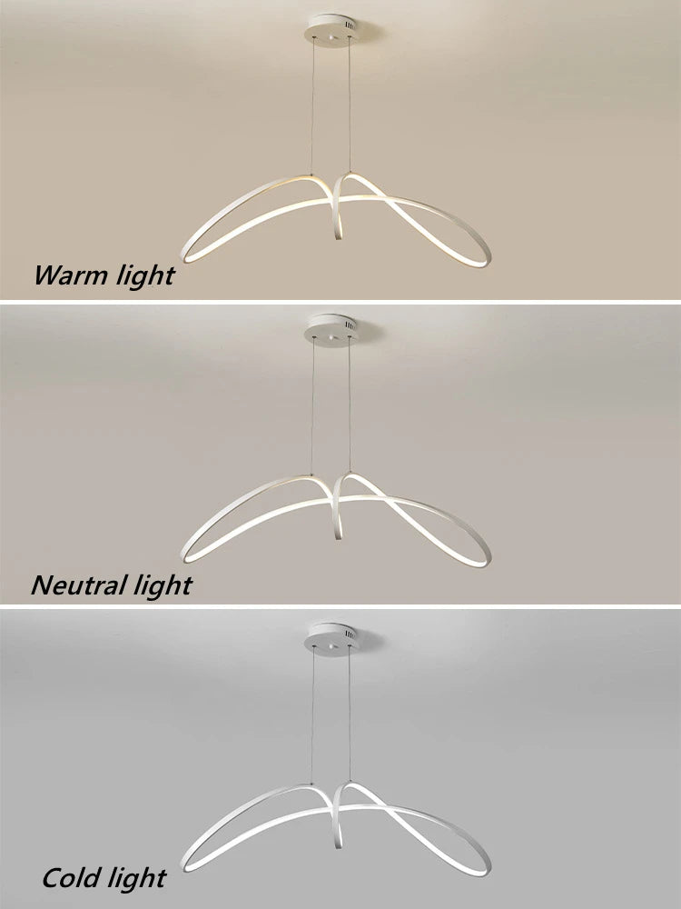Aluminium butterfly-shaped chandelier with LED lighting - vue 6 sur 8
