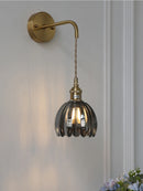 Retro Japanese style floral glass wall light
