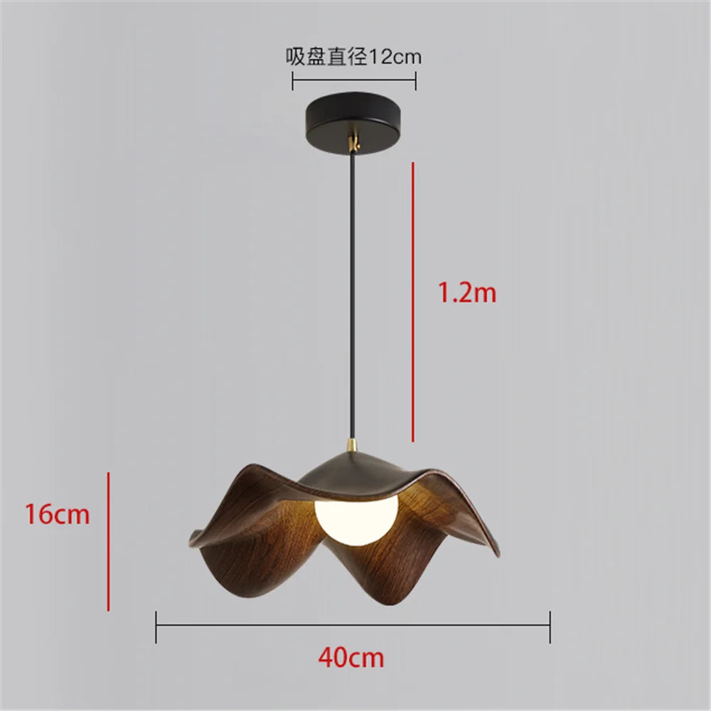 Nordic cottage style iron and wood pendant light for restaurant and loft