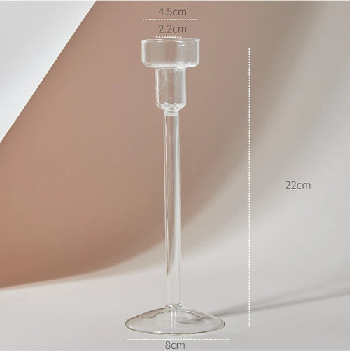 Clear glass candleholder modern nordic home decor - vue 28 sur 31