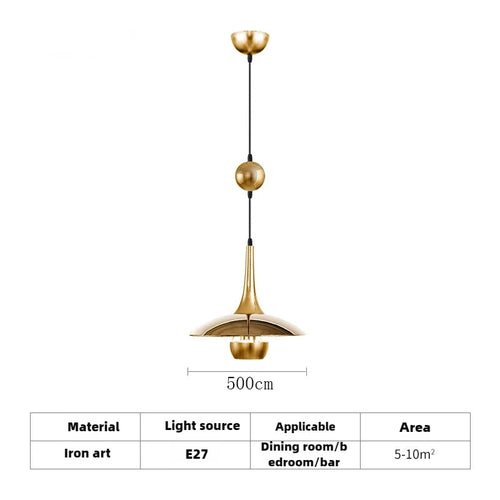 Modern flying saucer pendant light with pulley for bars and restaurants - vue 12 sur 18