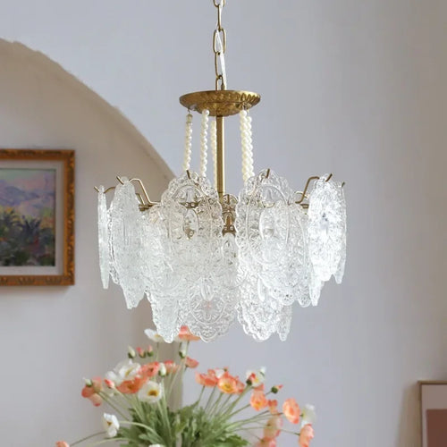 Modern clear glass French style luxury pendant light - vue 6 sur 18