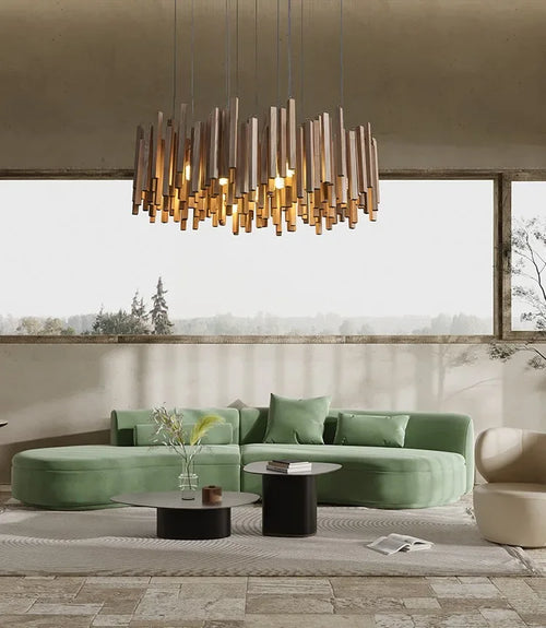 Solid wood Chinese restaurant chandelier - vue 3 sur 16