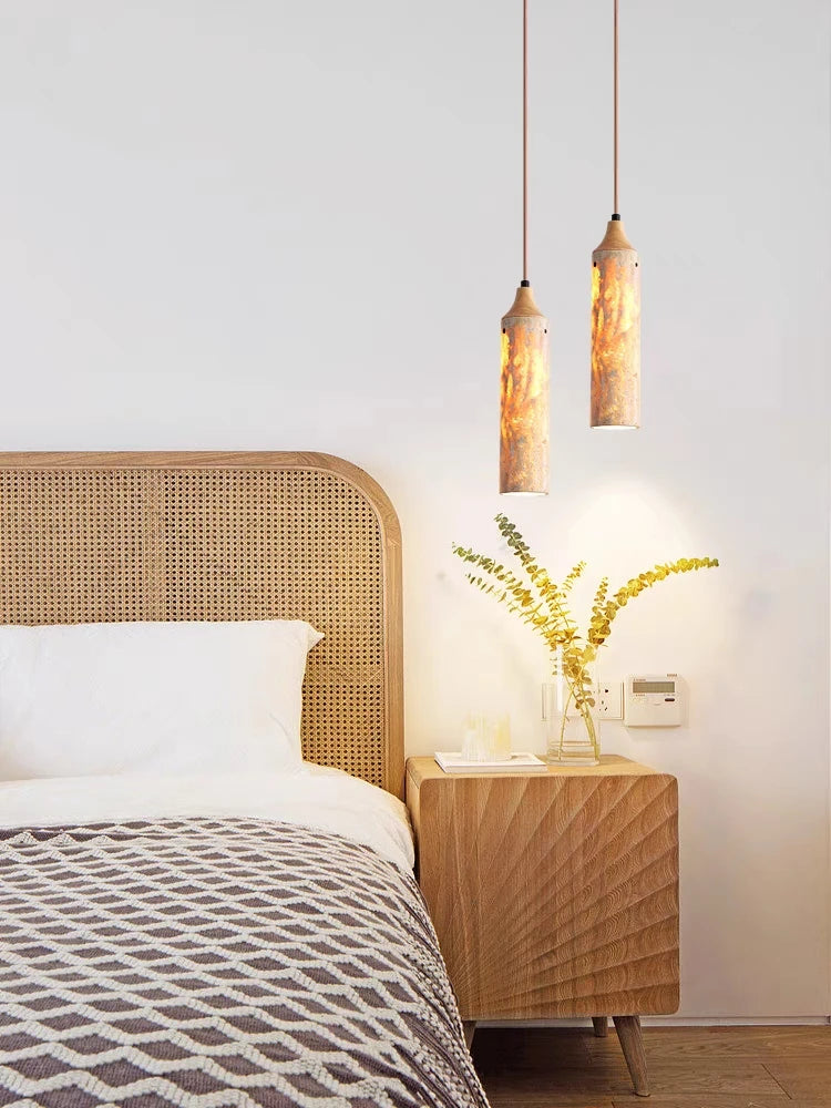Japanese wabi-sabi wooden chandelier for interior decoration