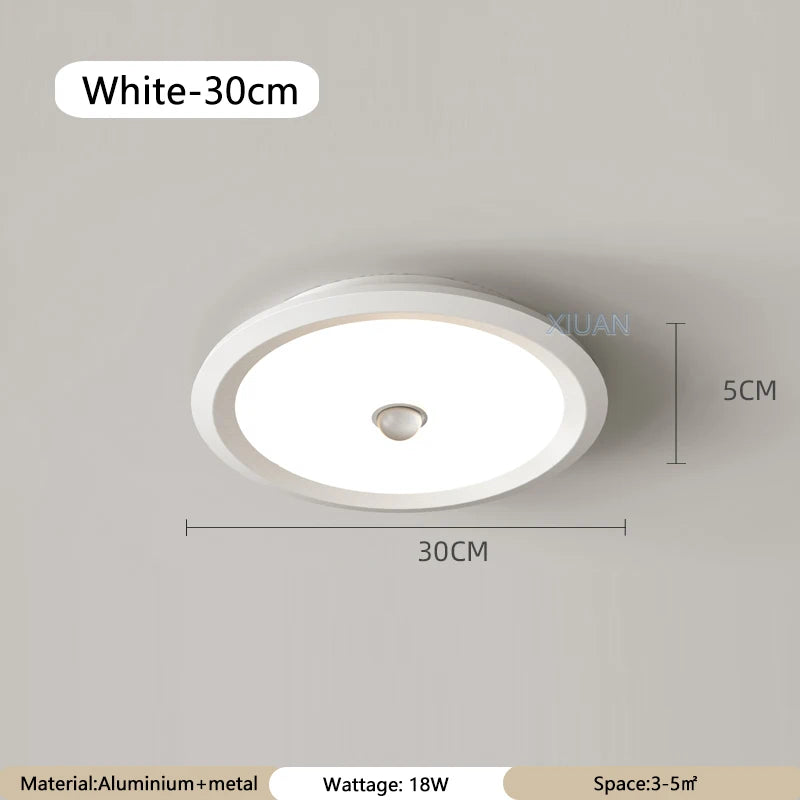 Modern round ceiling light with PIR motion sensor - vue 18 sur 18