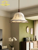 Decorative medieval-style fabric pendant light with French design for a warm atmosphere