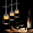 Modern wine glass pendant lights for bar and café