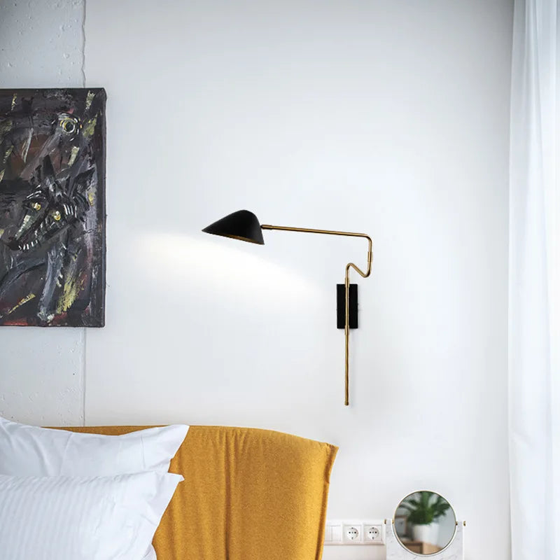 applique murale nordique à bras basculant et lampe LED créative - vue 3 sur 7