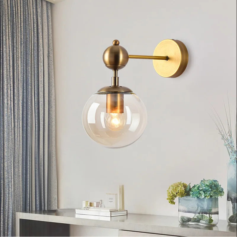 Decorative retro gold wall light for country interiors - vue 4 sur 8
