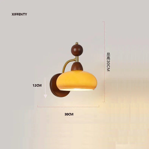 Wood and glass wall light for modern interiors - vue 9 sur 8