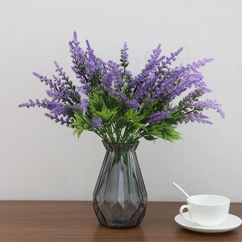Set of 5 artificial lavender flowers for garden decoration - vue 4 sur 6