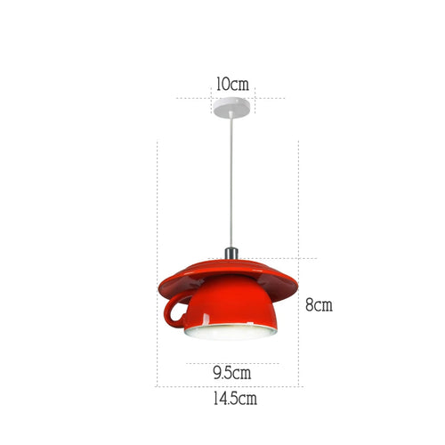 Modern ceramic LED teapot pendant light for kitchen - vue 22 sur 30