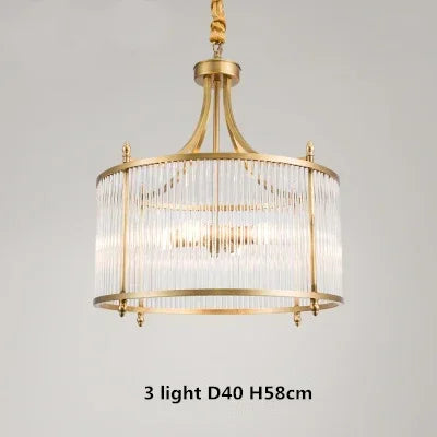 Modern copper chandelier with glass tubes, 2 models available - vue 8 sur 12