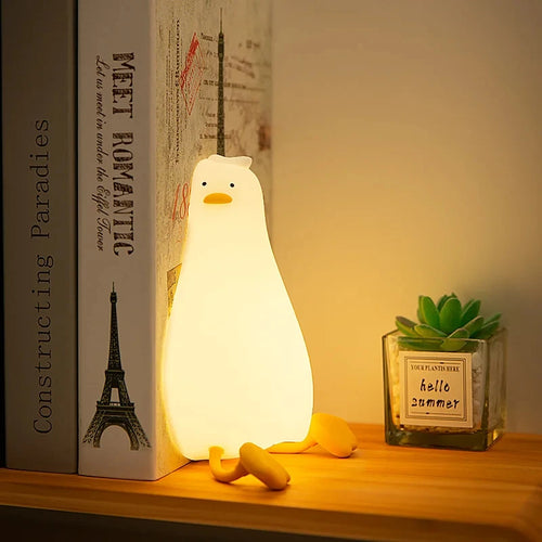 Rechargeable silicone duck night light USB dimmable birthday gift - vue 2 sur 8