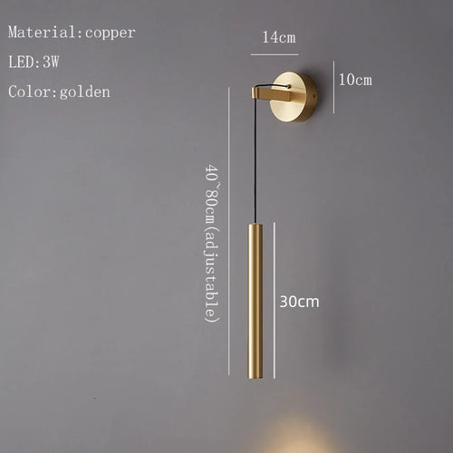 Luxury copper LED wall light with adjustable height and warm ambience - vue 8 sur 7