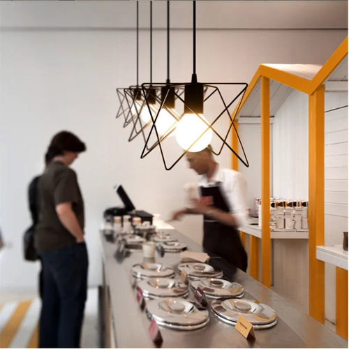 Vintage style metal pendant light for indoor lighting - vue 6 sur 9