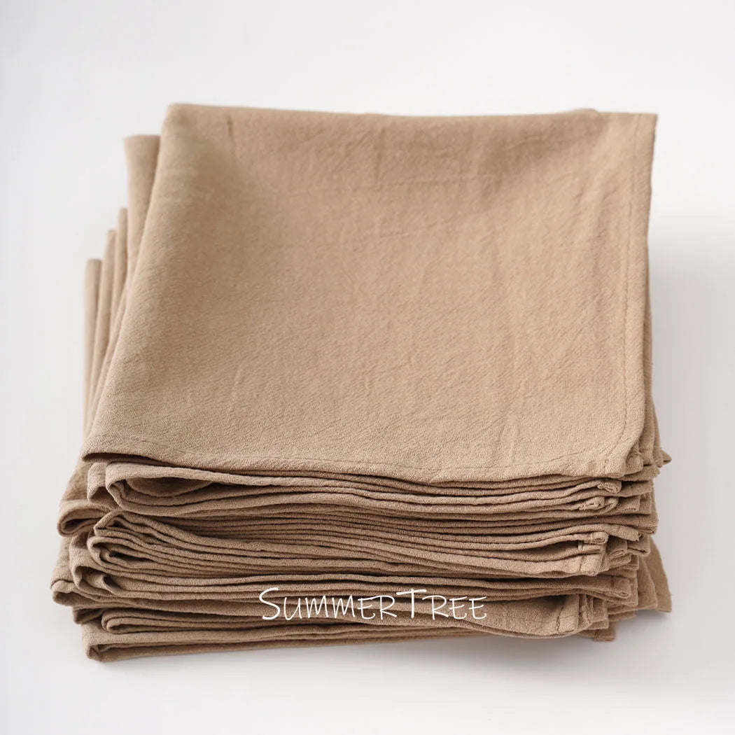 Washed cotton vintage-style cloth napkins set of 12